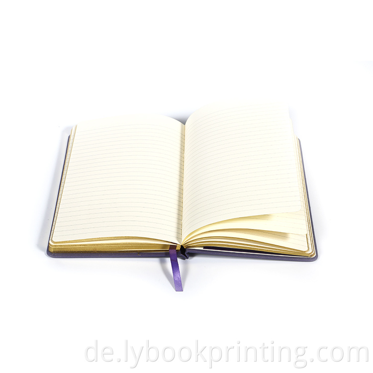 Benutzerdefiniertes Lognotizbuch gedrucktes Hardcover -Notizbuch mit Ribbon -Lesezeichen